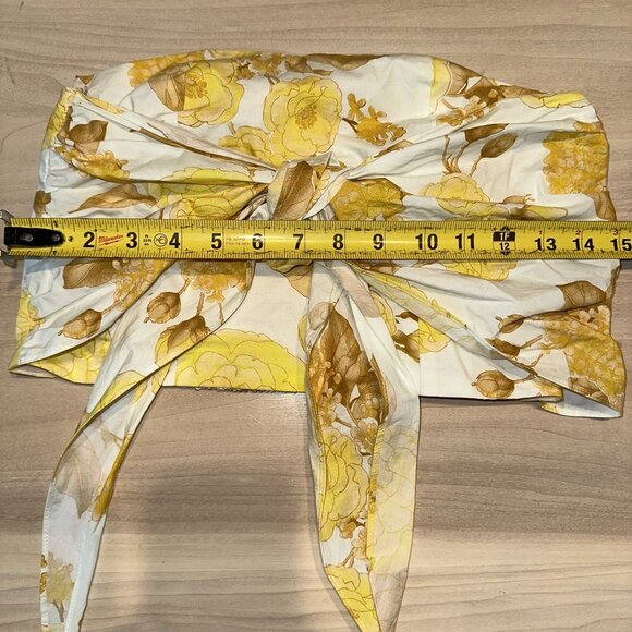 ba&sh Naimee Jaune Yellow White Floral Print Strapless Tube Top Women's Small S - Picture 7 of 8